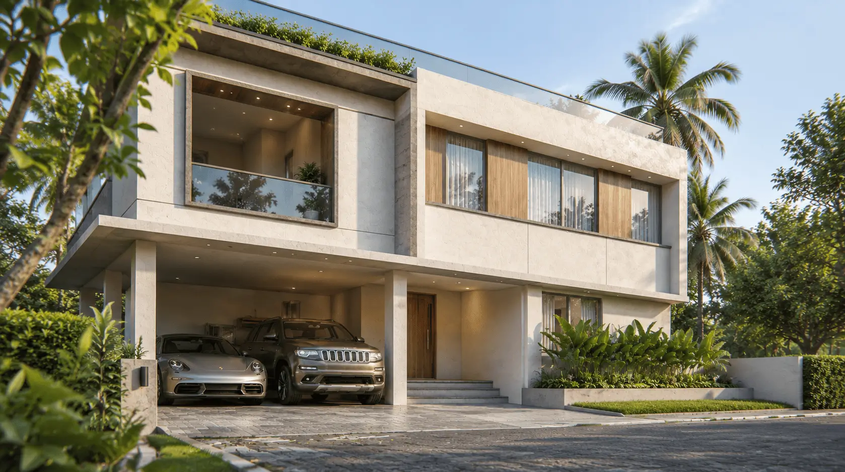Contemporary architectural detail of an InSync villa