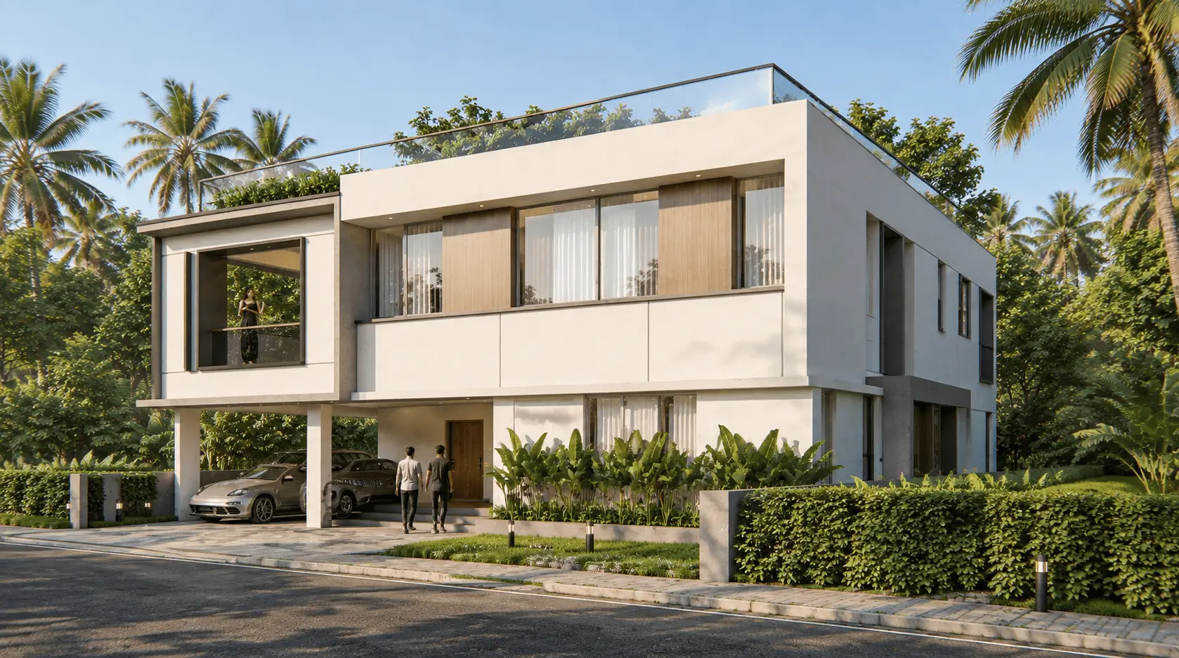 Modern villa architectural details