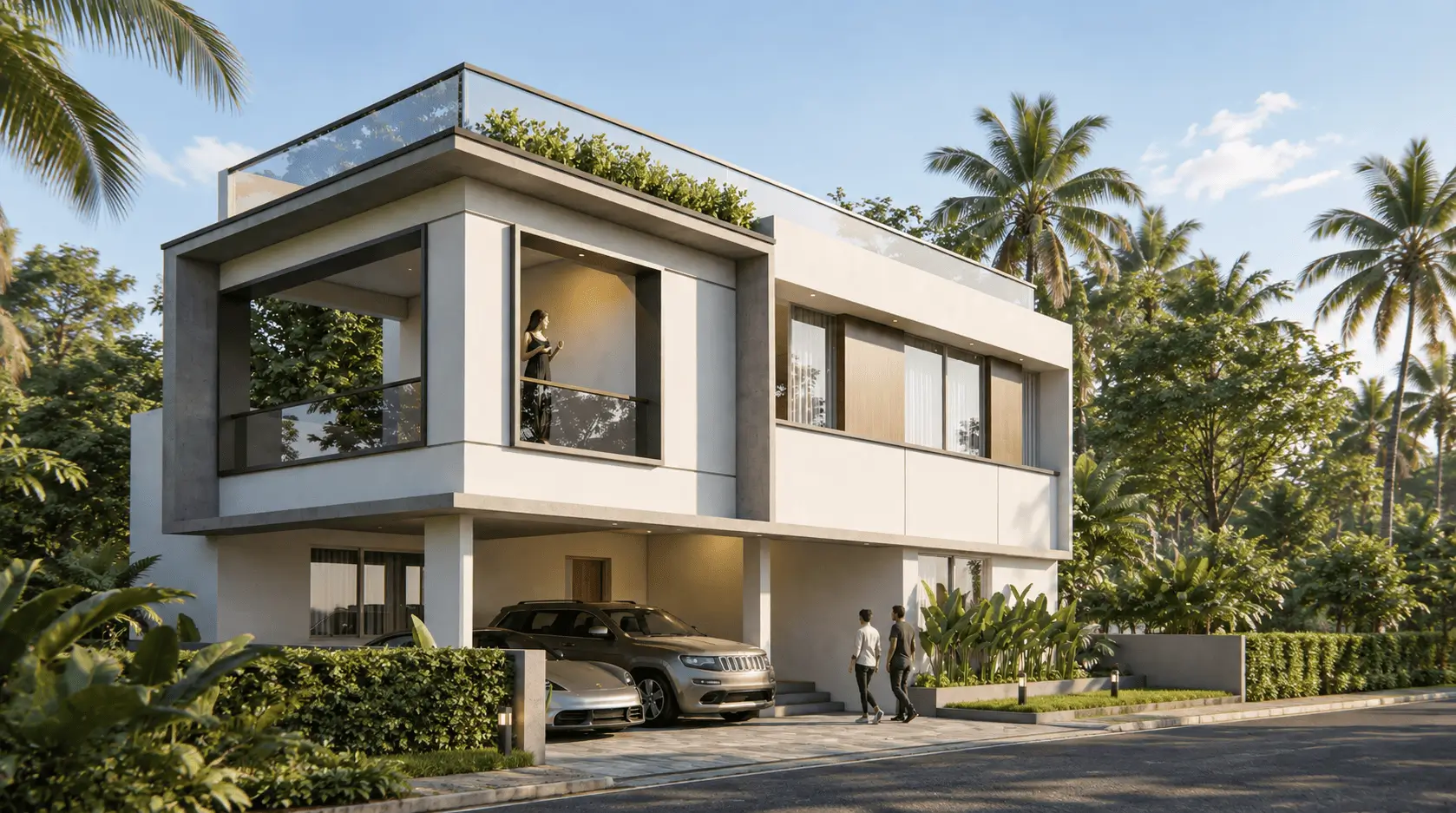 Contemporary villa exterior finish